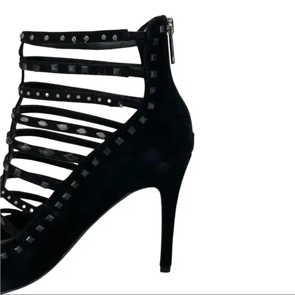 NWOB Fergie Aubree Black Suede Leather Womens Heels Size 10M - Picture 7 of 13